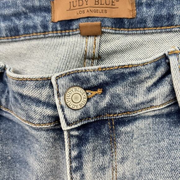 Judy Blue Boyfriend Fit Jeans Women’s 13/31 High Rise Bleach Splatter Stretch - Picture 6 of 15